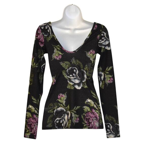 A6 Auth LULULEMON Floral Printed Long Sleeve Scoop Back Workout Top Size 4 - Picture 4 of 6